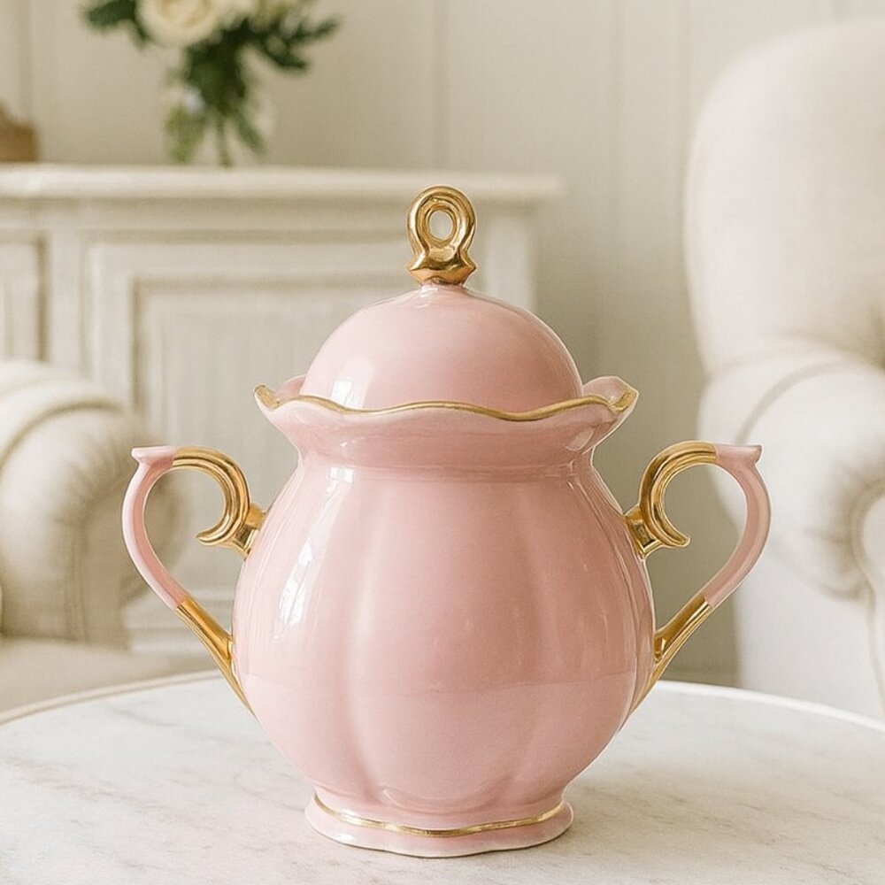 NWOT Vintage Shabby Chic Style Lusterware Grace’s Teaware Sugar Bowl